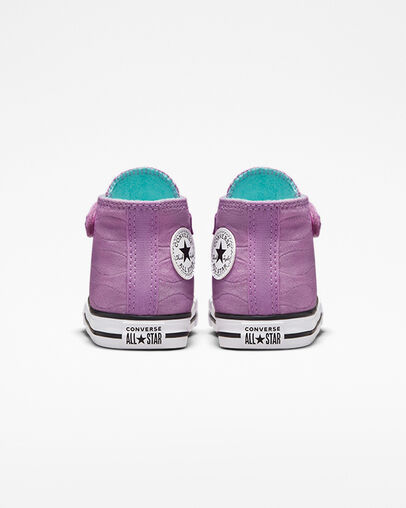 Chuck Taylor All Star Easy-On Quilted Jacquard Violet Shock/Light Aqua/White, Heel View