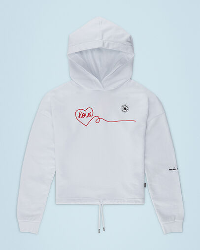 Chuck Taylor Love Pullover Hoodie White, Front View