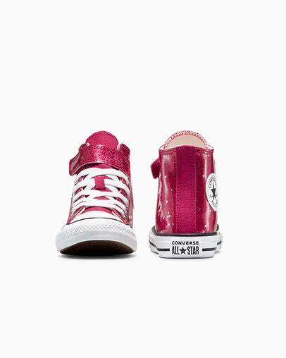 Chuck Taylor All Star Easy-On Glitter Sporty Berry/White/Egret, Heel View