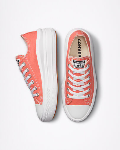 Chuck Taylor All Star Move Platform Bright Madder/White/White, Top and Side View