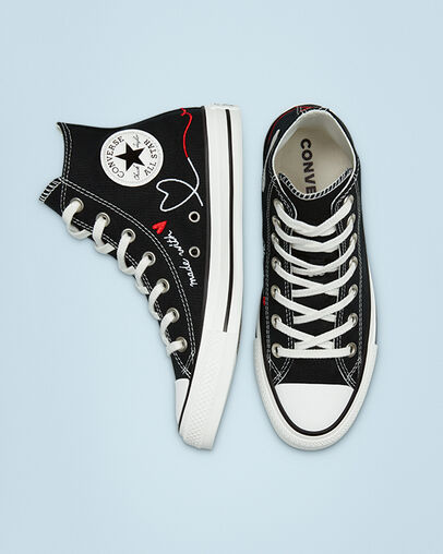 Chuck Taylor All Star Made With Love Negro/Blanco vintage/Garza, Top and Side View