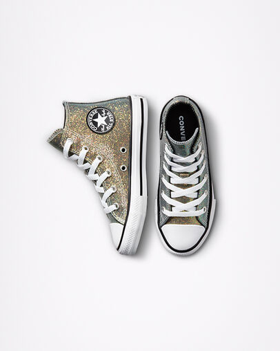 Winter Glitter Chuck Taylor All Star Oro/Nero/Bianco, Top and Side View
