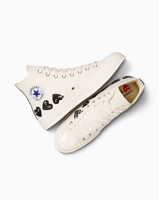 Converse x Comme des Garçons PLAY Chuck 70 Multi Heart Milk/Black/Egret, Outer Side View
