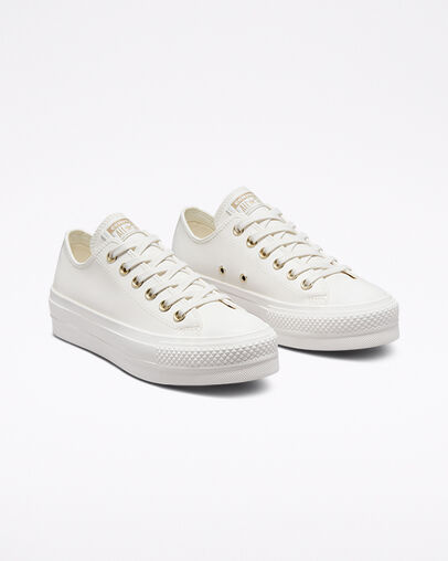 Chuck Taylor All Star Lift Platform Mono White Blanc vintage/Blanc vintage, Angled View