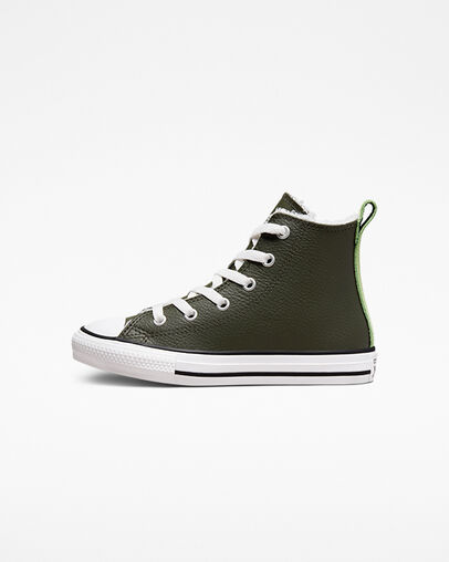 Chuck Taylor All Star Lined Leather Utility Green/Aloe Green, Inner Side View