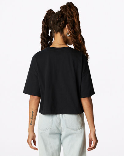 T-shirt ample imprim&eacute; Love Me Noir Converse, Back View