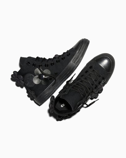 Chuck Taylor All Star Midnight Garden Black Dark Flowers, Angled View