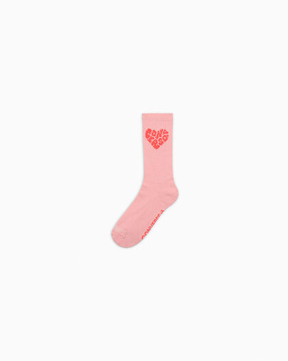 Converse Heart Logo Crew Socks Rose glaçage, Front View