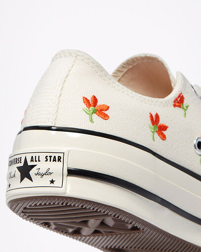 Chuck 70 Floral Egret/Bright Poppy/Black, Detail Angle View