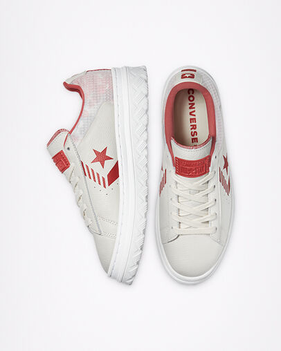 Pro Leather X2 Washed Florals Egret/Terracotta Pink/White, Top and Side View