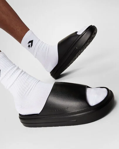 Converse Essential Slide Zwart/Zwart/Zwart, Reflective View