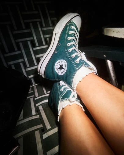 Chuck Taylor All Star Lift Platform Jaded Teal/White/Black, Detail Angle View
