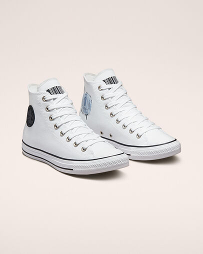 Chuck Taylor All Star Translucent Barcode Blanco/Negro/Blanco, Angled View