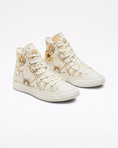 Chuck Taylor All Star Crafted Florals Egret/Cyber Mango/Egret, Angled View