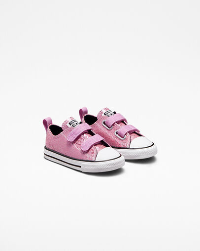 Chuck Taylor All Star Easy-On Glitter Pink/Beyond Pink/Black, Angled View