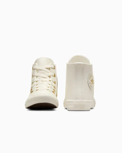 Chuck Taylor All Star Gold Luxe Egret/Metallic Light Gold, Heel View
