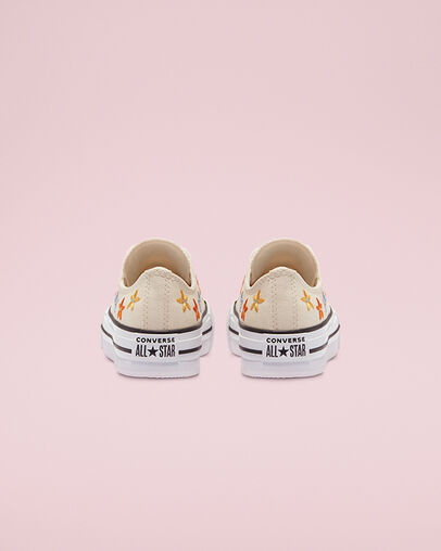Chuck Taylor All Star Lift Platform Spring Flowers Natural Ivory/White/Black, Heel View