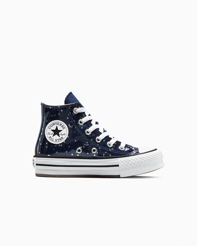 Chuck Taylor All Star EVA Lift Platform Glitter Navy/White/Egret, Outer Side View