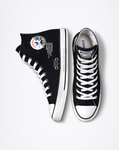 Chuck Taylor All Star Blueprint Black/High Risk Red, Top and Side View