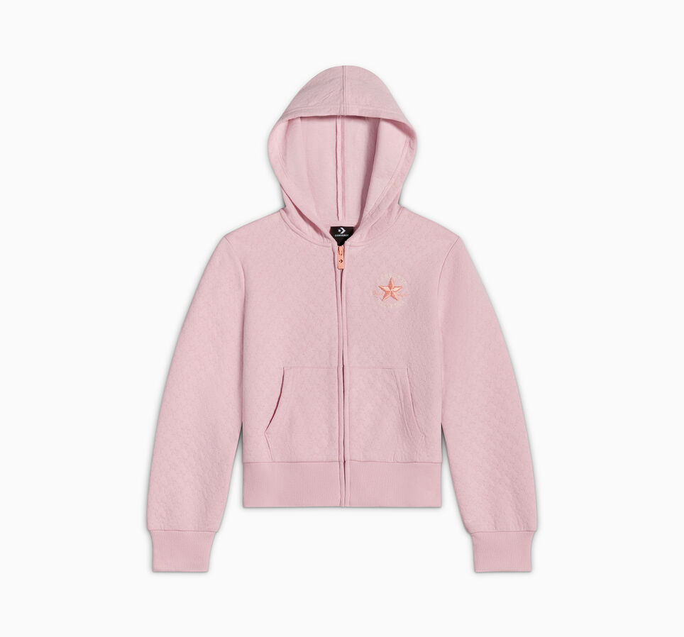 Pointelle Full Zip Hoodie Summit Pink