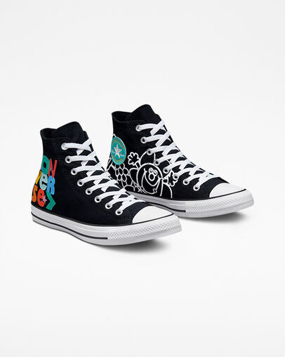 Chuck Taylor All Star Floral Black/White/Light Dew, Angled View