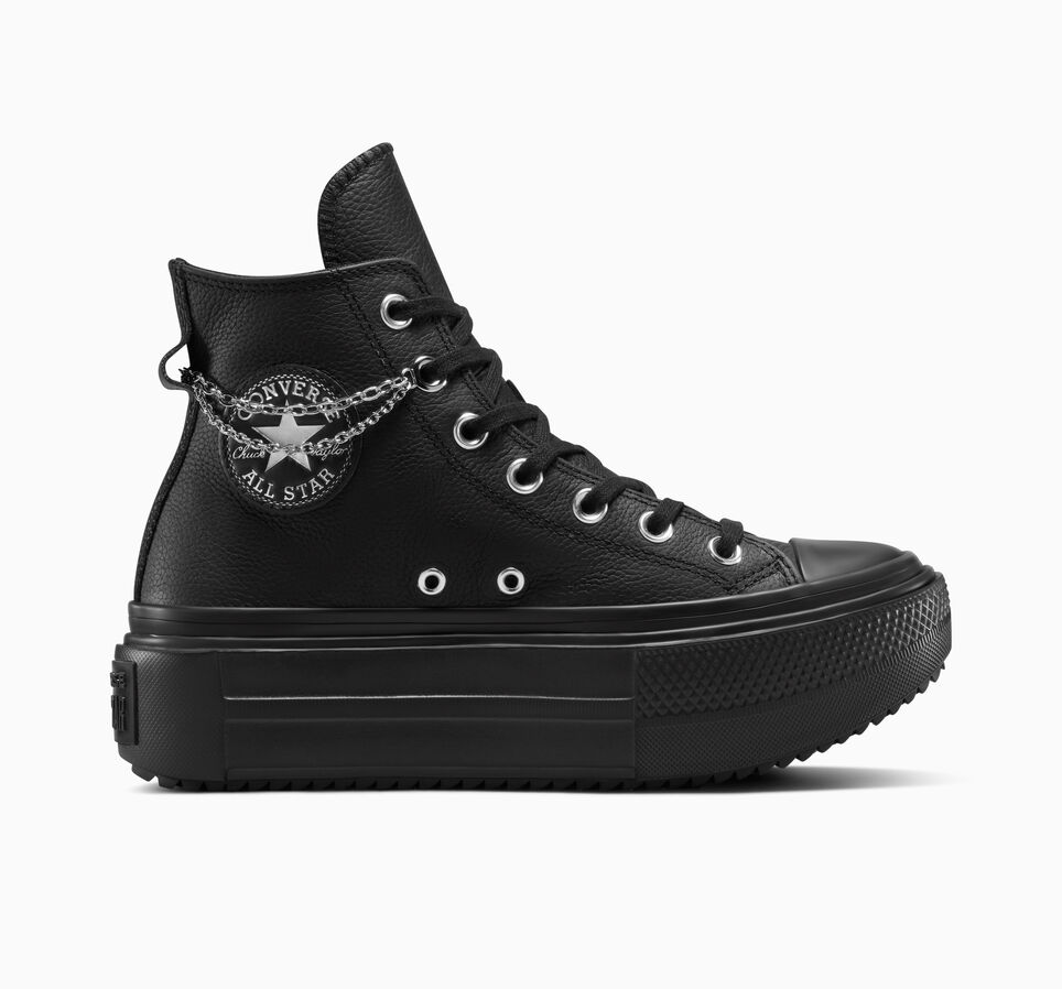 Chuck Taylor All Star Lift Double Stack Platform Chains Black/Black/Silver