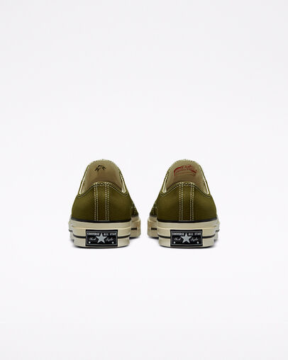 Chuck 70 Vintage Canvas Dark Moss/Egret/Black, Heel View