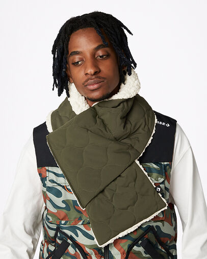 &Eacute;charpe matelass&eacute;e r&eacute;versible Kaki cargo