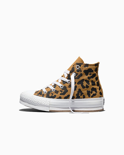 Chuck Taylor All Star EVA Lift Leopard Platform Honey Stick/Black/White, Inner Side View