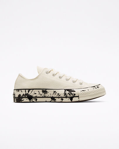 Chuck 70 Hybrid Floral Egret/Black/Egret, Outer Side View