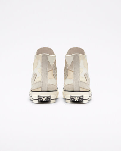 Chuck 70 Hybrid Camo Egret/Black/Egret, Heel View