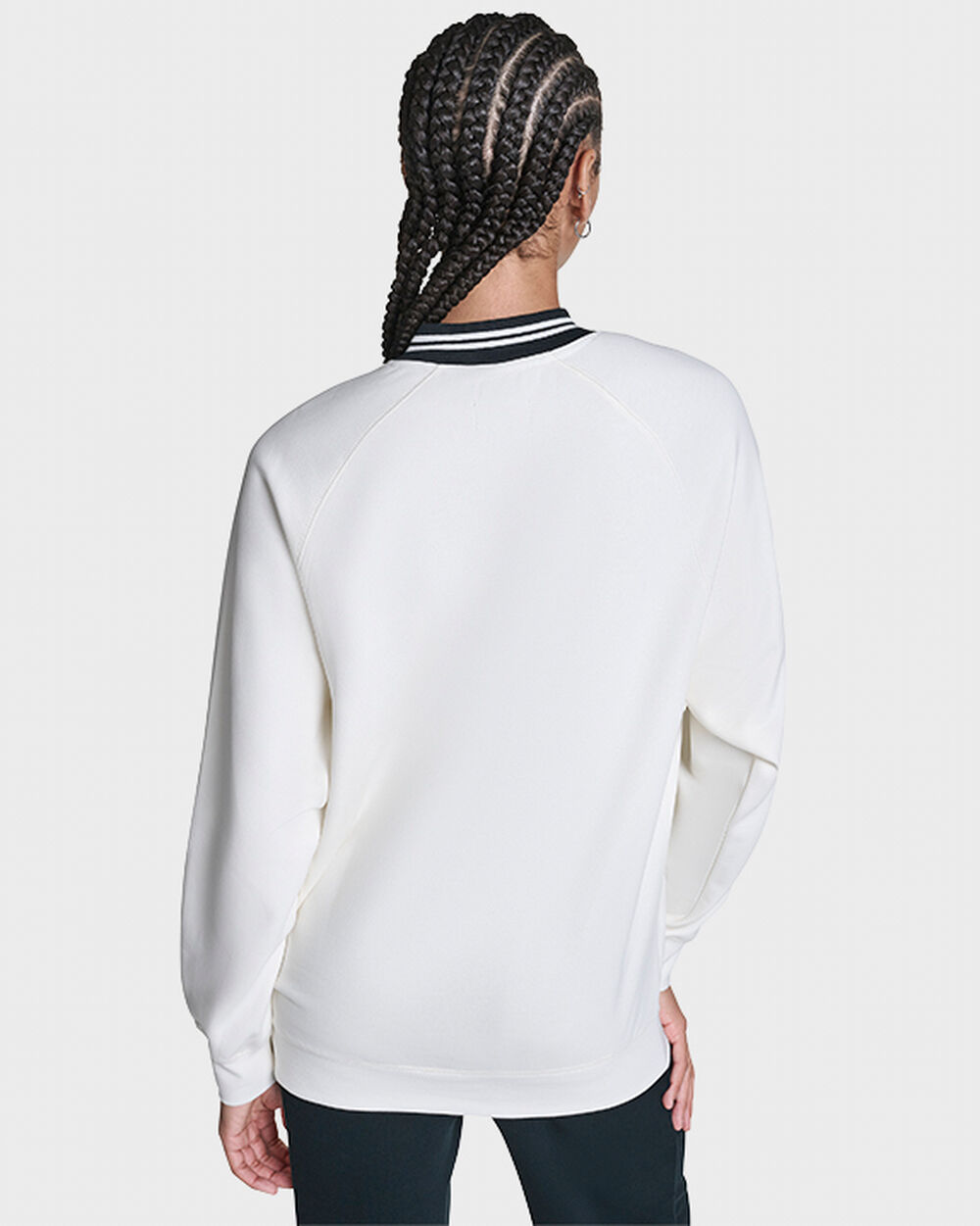 Thumbnail - Retro Wordmark Oversized Crewneck Sweatshirt White