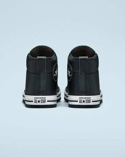 Chuck Taylor All Star Street crant&eacute;e et d&eacute;perlante Noir/Gris fer/Blanc, Heel View