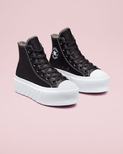 Chuck Taylor All Star Lift 2X Platform Matte Metallic Bufera/Slate Sage/Bianco, Angled View