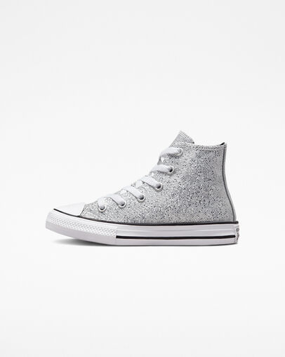 Chuck Taylor All Star Glitter Argent/Pierre de cendre/Noir, Inner Side View