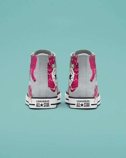 Chuck Taylor All Star Jungle Cats Ash Stone/Mason/Prime Pink, Heel View