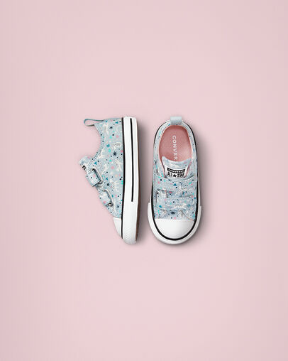 Chuck Taylor All Star Easy-On Snowy Leopard Lt Armory Blue/Storm Pink, Top and Side View