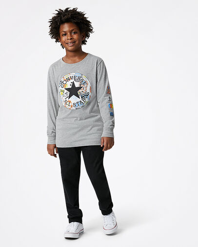 Jump Ball Chuck Patch Long Sleeve Tee Dk Grey Gether