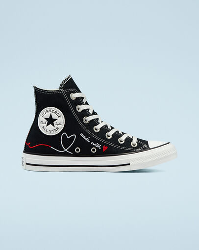 Chuck Taylor All Star Made With Love Negro/Blanco vintage/Garza, Outer Side View