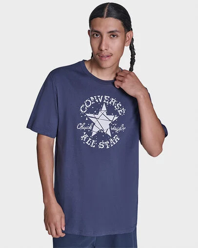 Broken Glass T-Shirt Converse Navy, Front View