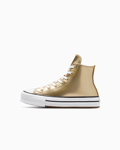 Chuck Taylor All Star EVA Lift Platform Metallic Metallic Light Gold/White, Inner Side View