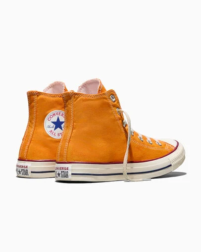 Chuck Taylor All Star Dip Dye Wide Width Orange Dust Dyed, Heel View