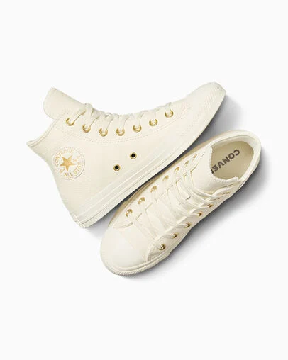Chuck Taylor All Star Gold Egret/Egret/Gold, Angled View
