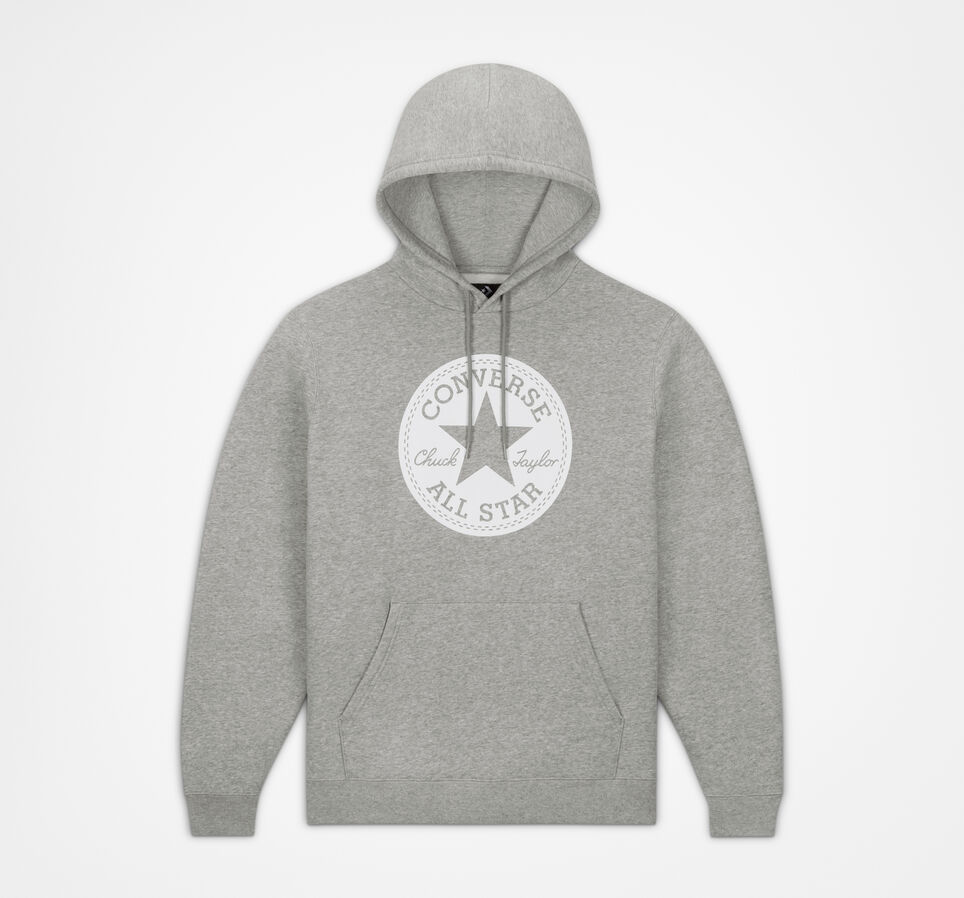 Converse Go-To Chuck Taylor Patch Standard Fit Fleece Hoodie Gris vintage chin&eacute;