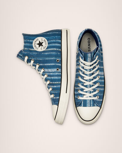 Summer Stripes Chuck Taylor All Star Azul marino/Blanco vintage/Bruma &iacute;ndigo, Top and Side View