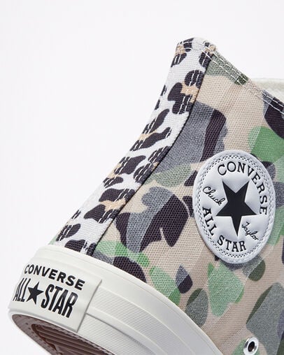 Archive Print Chuck Taylor All Star Écru/Vert piquant/Bois flotté, Detail Angle View