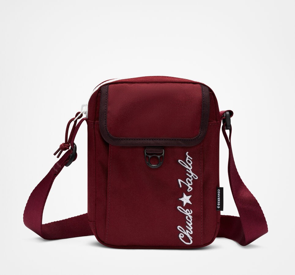 Embroidered Cross-body Bag Dark Beetroot/Black Cherry