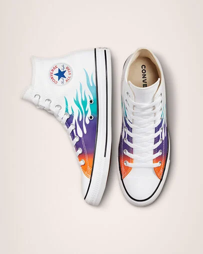 Chuck Taylor All Star Archive Prints White/Baltic Blue/Washed Teal, Top and Side View