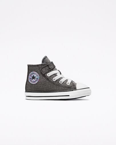 Chuck Taylor All Star Easy-On Glitter Black/Lt Armory Blue/White, Outer Side View