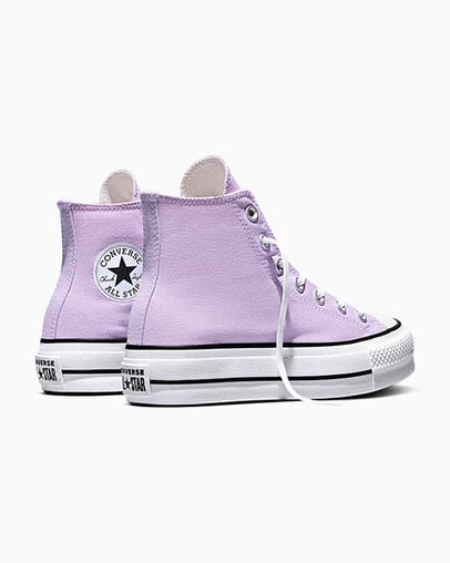 Chuck Taylor All Star Lift Platform Lavender Latte/White/Black, Heel View